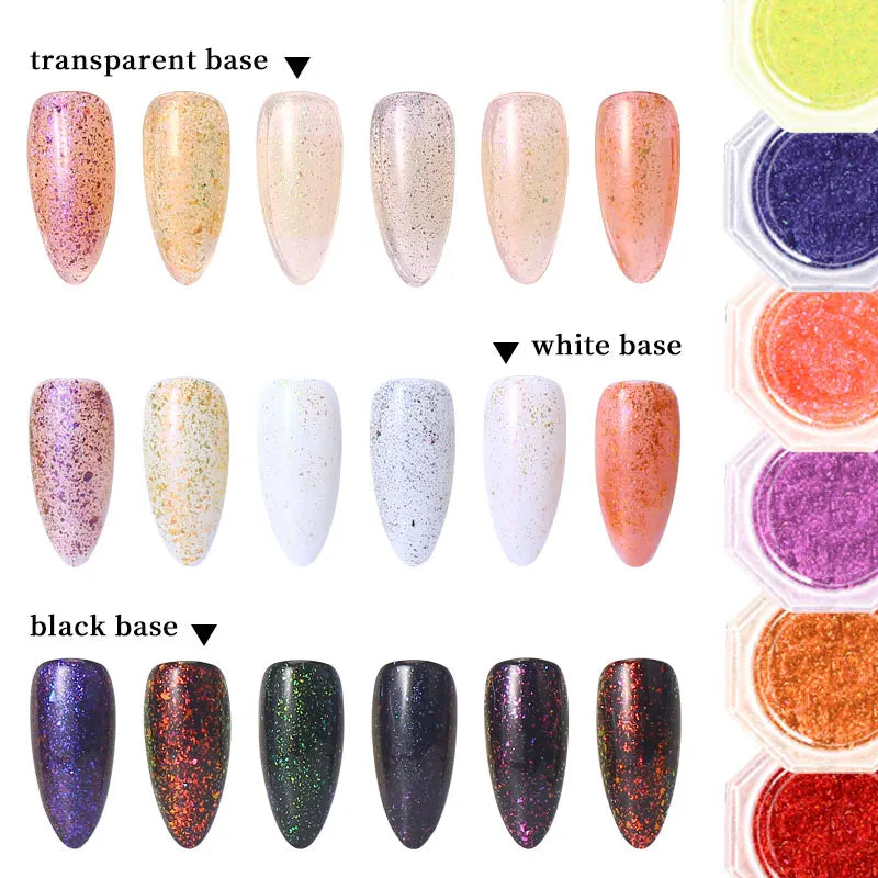 5ML UV Chameleon Flake Gel Color Changing Glitter Chrome Polish for Nail Art LED Curing DIY French Soak-Off Varnish Sparkle