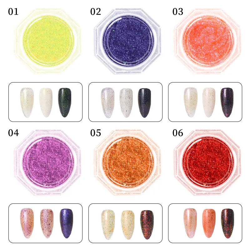 5ML UV Chameleon Flake Gel Color Changing Glitter Chrome Polish for Nail Art LED Curing DIY French Soak-Off Varnish Sparkle
