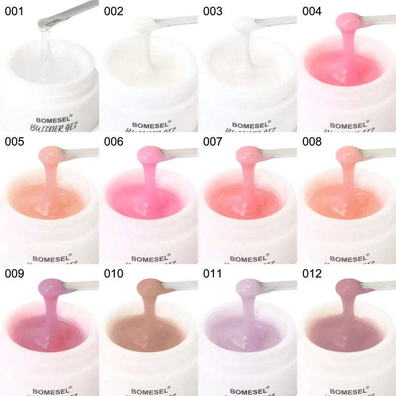 BOMESEL 15ml Hard UV Gel Nail Builder Solid Construction Extension Camouflage Colors Soak off Builder Nails