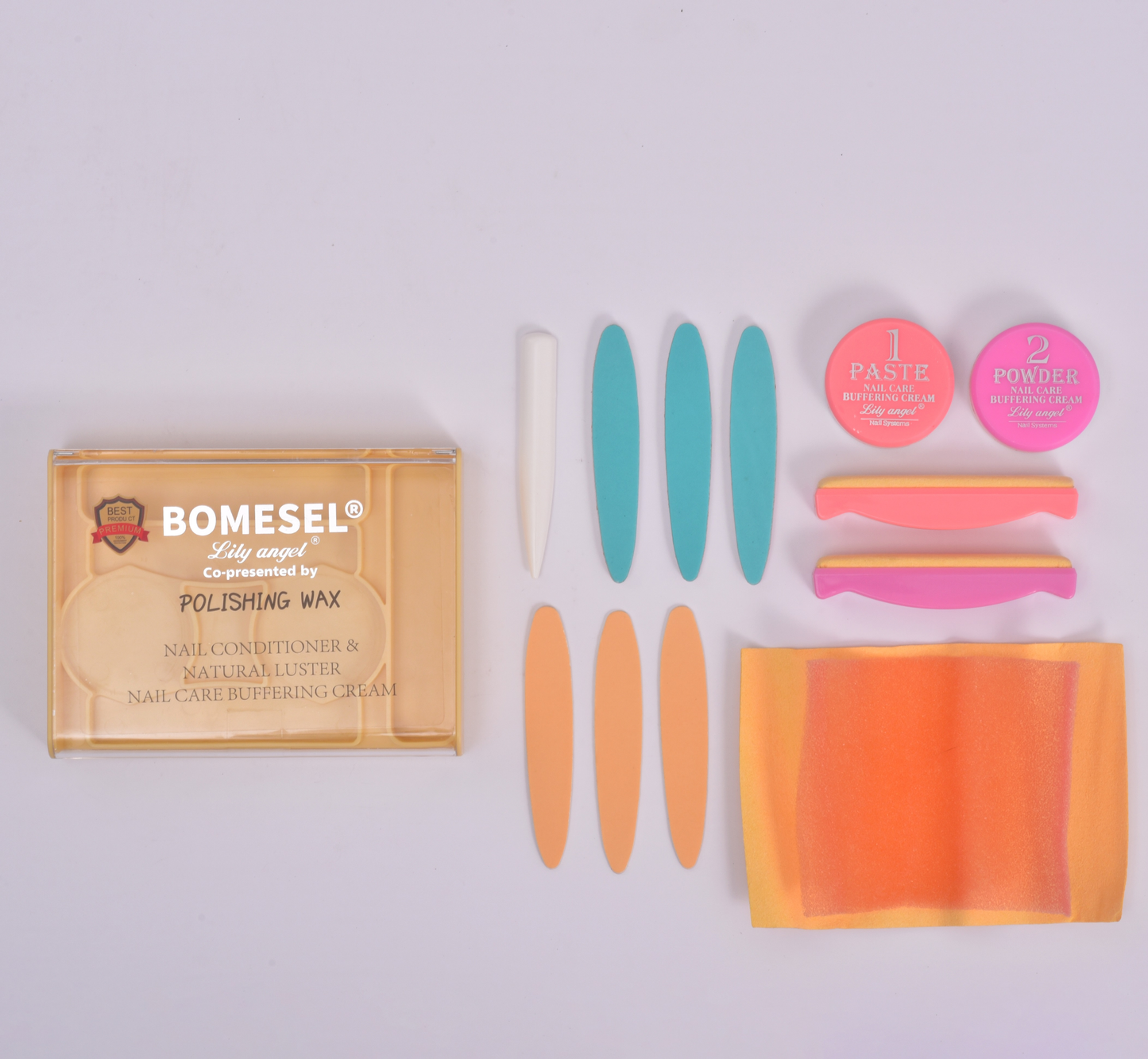 Infant-Safe Manicure Care & Treatments Kit Nail Art & Waxing Polishing Set with Polishing Paste Powder Packed in Box for Infants