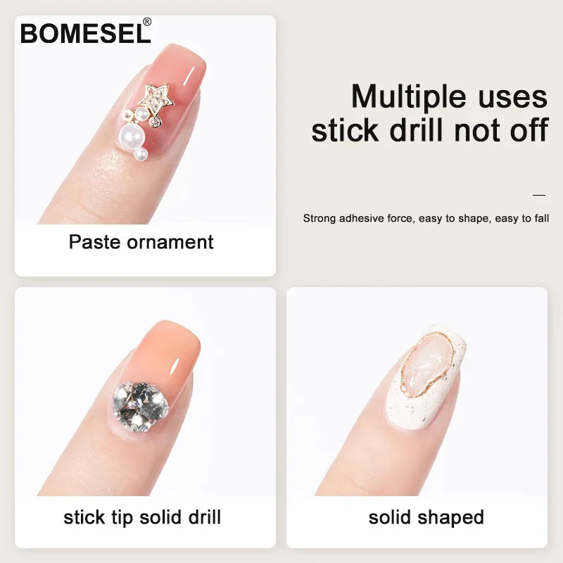 8g Transparent UV Gel Stuck Drill Glue Beads for Rhinestone Jewelry & Nail Art Decoration Convenient Drill Glue Point