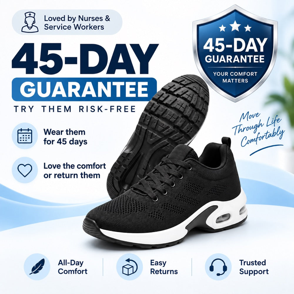A 45-day risk-free guarantee: wear them for 45 days, love the comfort or return them